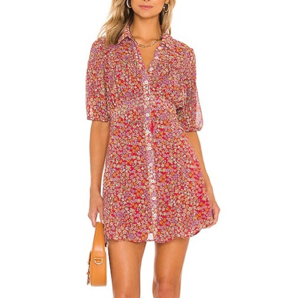 Pink Free People Bonnie Mini Dress